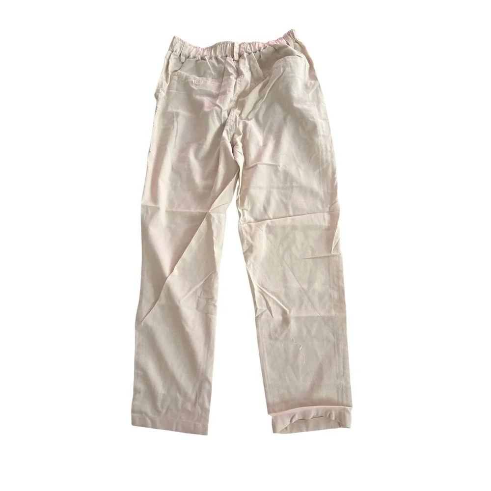 COOFANDY Mens Beige Rayon Linen Blend Straight Leg Casual Pants Size XS NWT